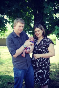 Tracy with her husband John and precious son Oliver